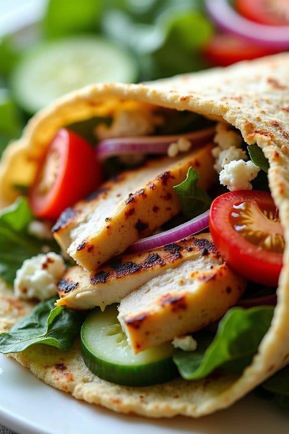 lemon herb grilled chicken wraps