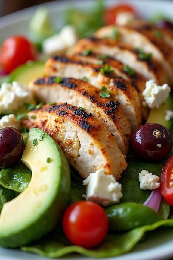 mediterranean chicken avocado salad