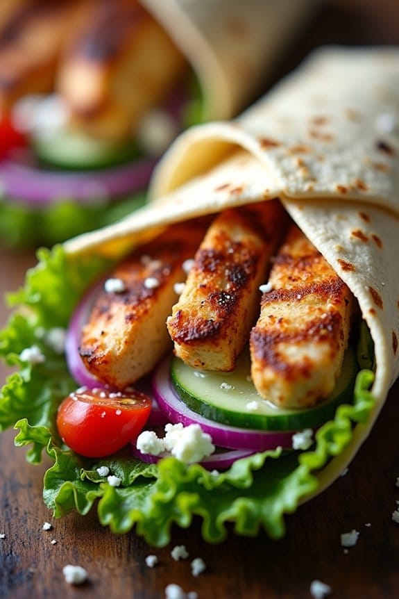 mediterranean chicken caesar wrap
