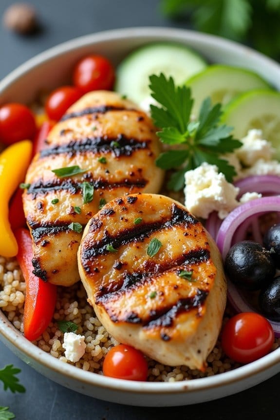 mediterranean chicken fajita bowl