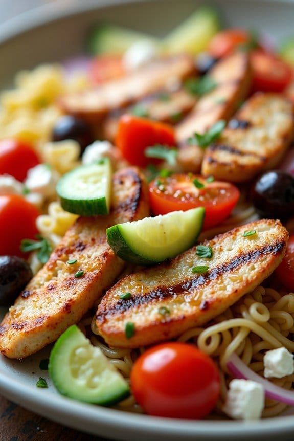 mediterranean chicken pasta salad