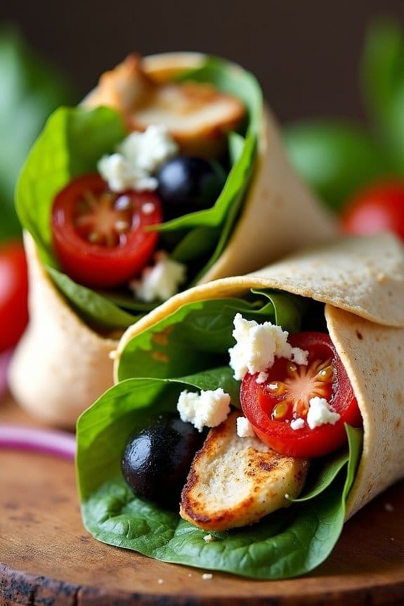 mediterranean chicken pesto wrap