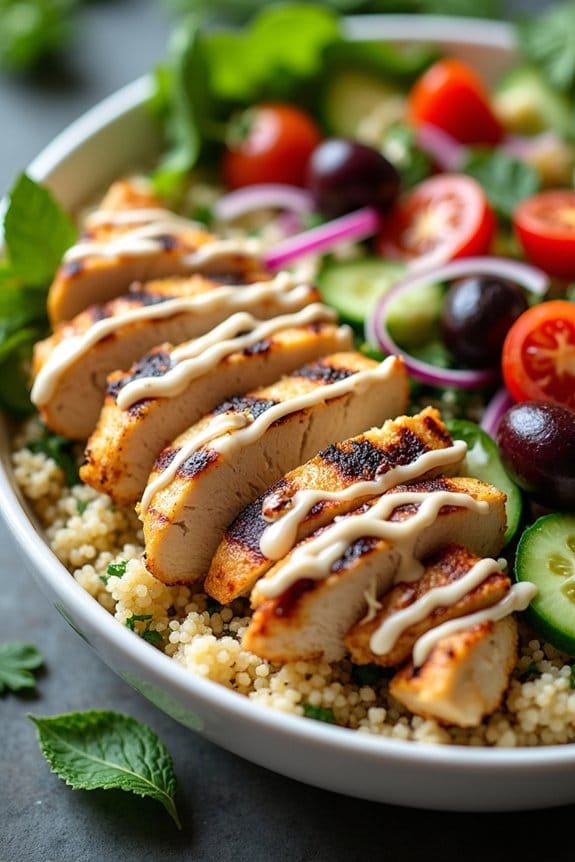 mediterranean chicken quinoa bowl