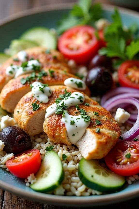 mediterranean grilled chicken bowl