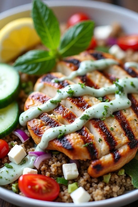 mediterranean grilled chicken bowl