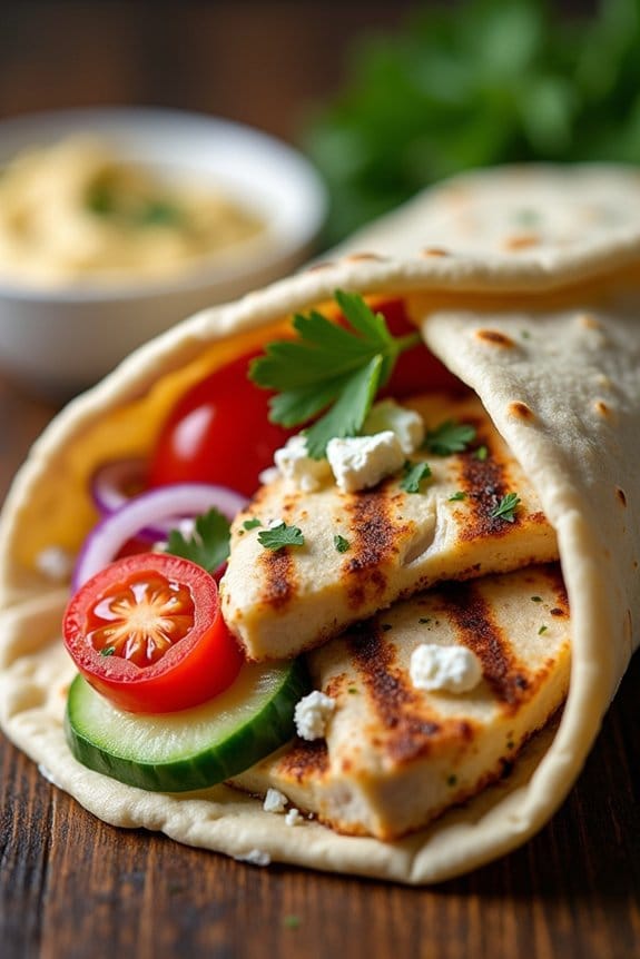 mediterranean grilled chicken wraps