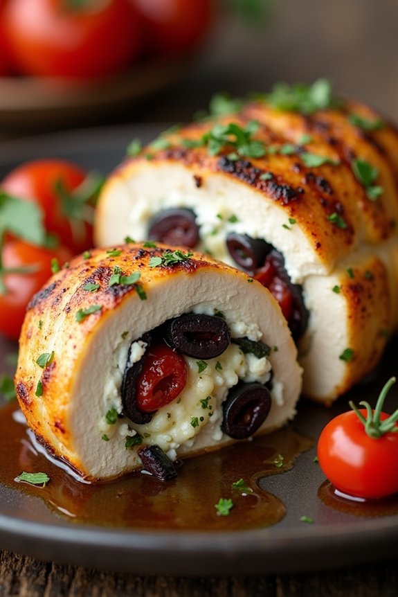 mediterranean stuffed grilled chicken