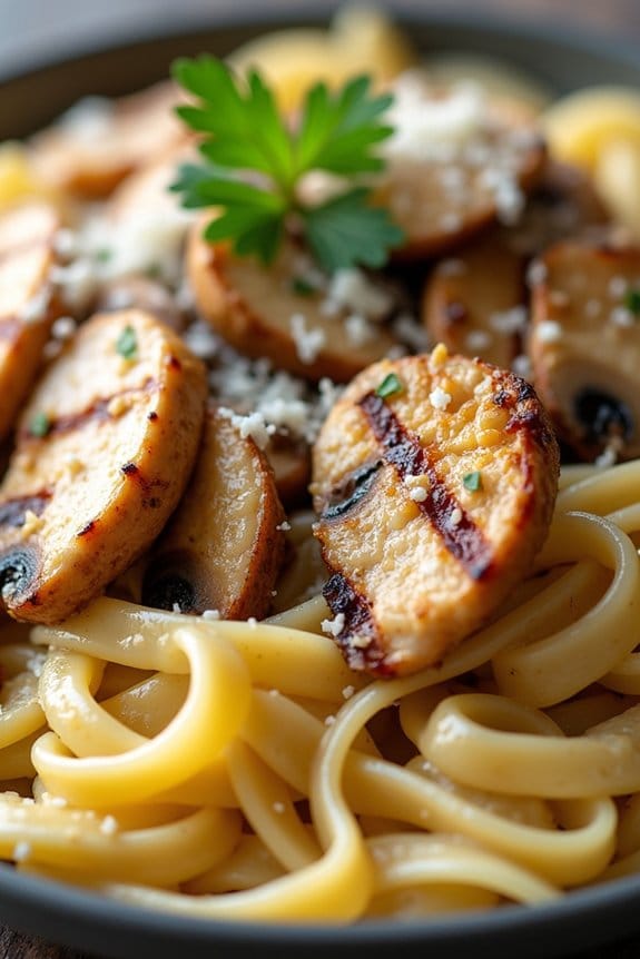 mushroom parmesan chicken alfredo