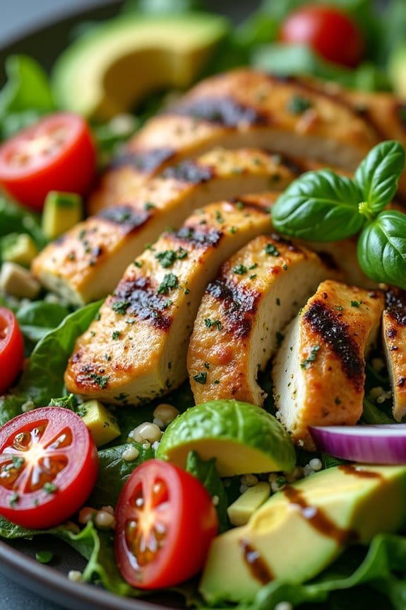pesto chicken avocado salad