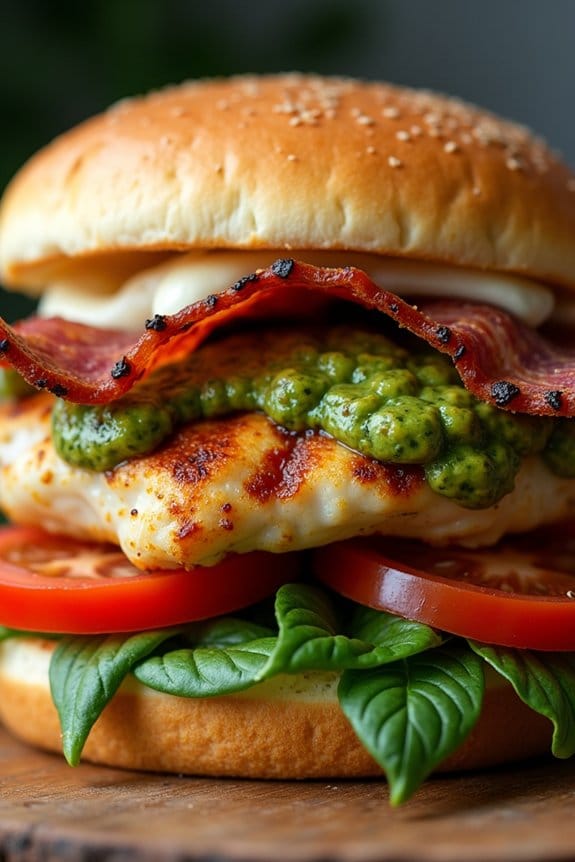 pesto chicken bacon sandwich