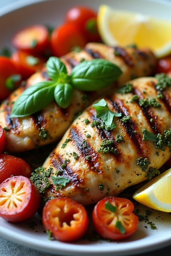 pesto chicken with roasted potatoes