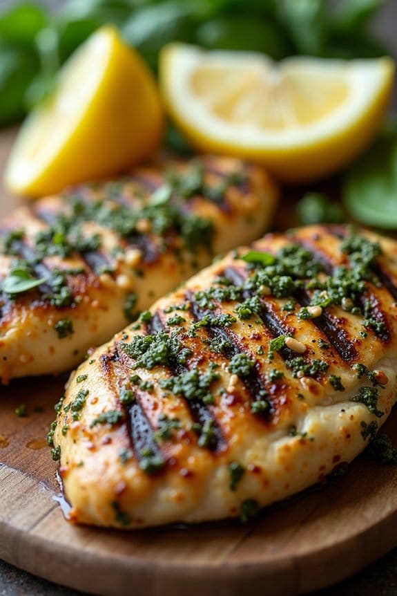 pesto marinated grilled chicken