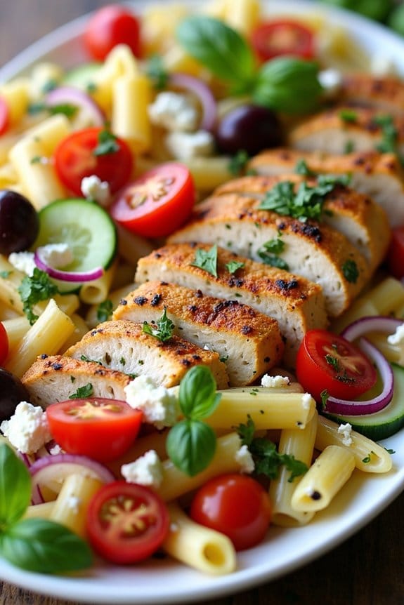 refreshing grilled chicken pasta