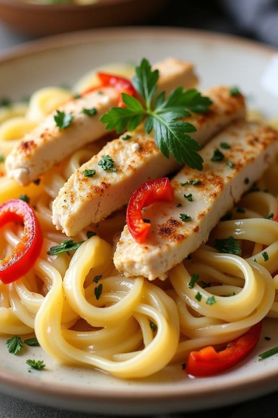 savory grilled chicken alfredo