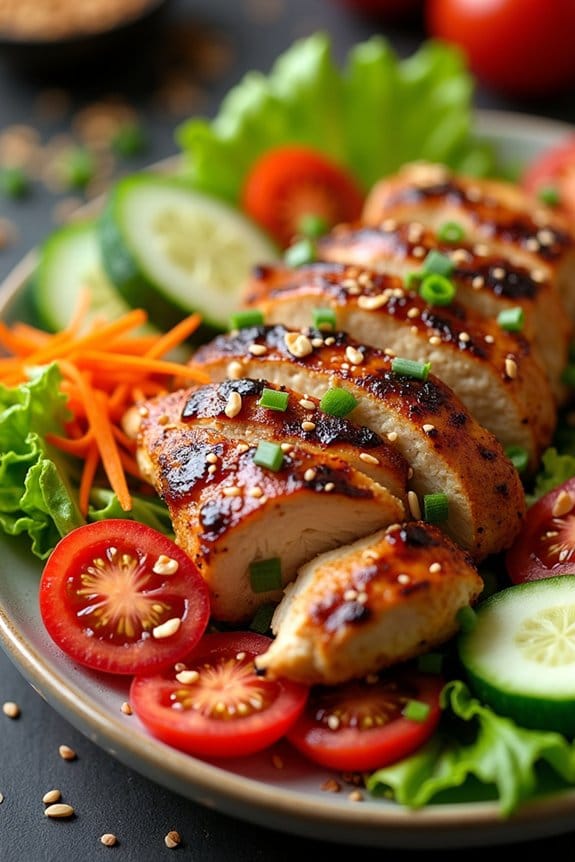 savory grilled chicken salad