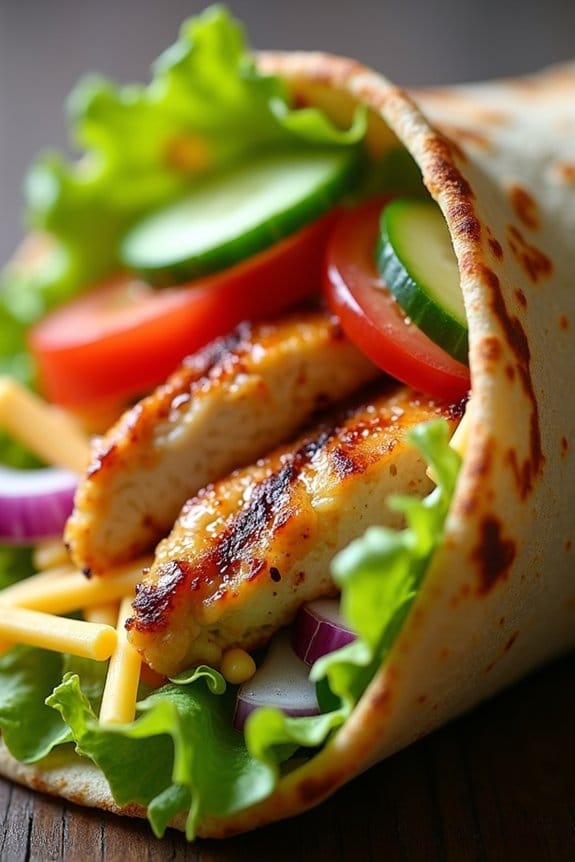 savory grilled chicken wraps