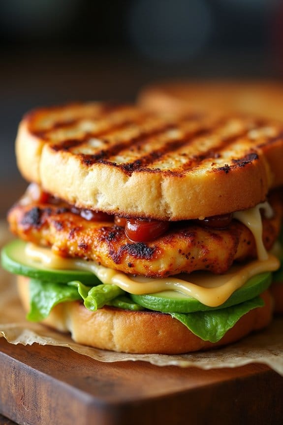 smoky chicken avocado panini