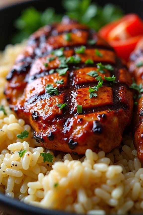 smoky grilled chicken rice