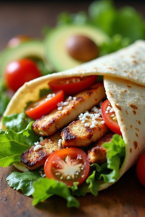 smoky spicy chicken wraps