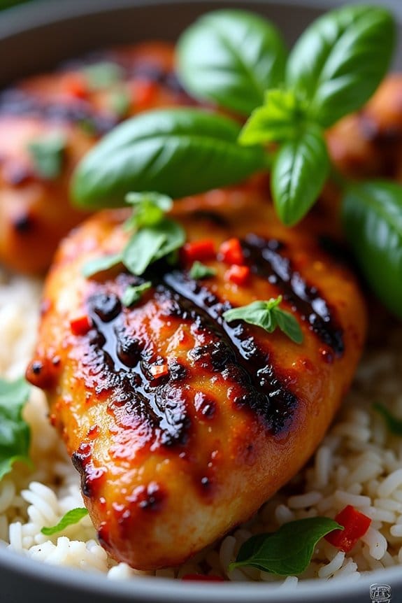 spicy basil grilled chicken