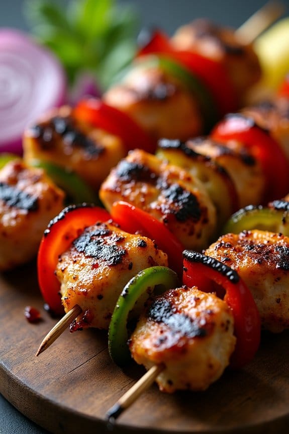 spicy cajun chicken skewers