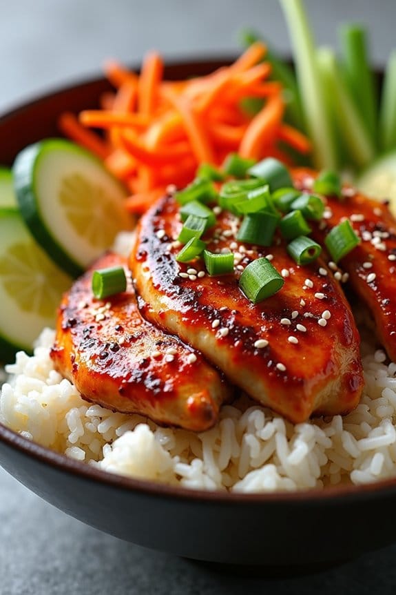 spicy grilled chicken bowls