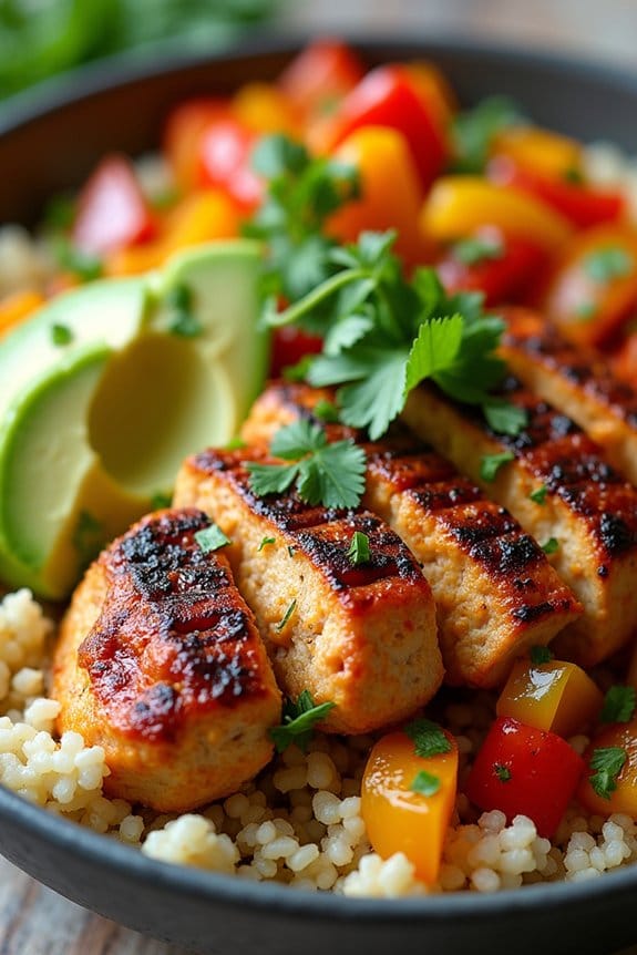 spicy grilled chicken fajita bowl
