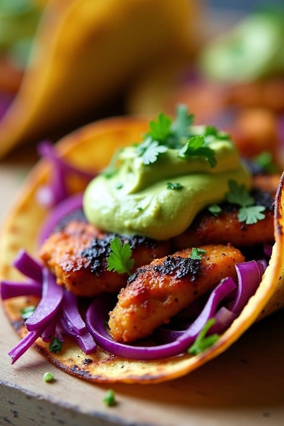 spicy jerk chicken tacos