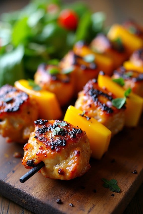 spicy mango chicken skewers