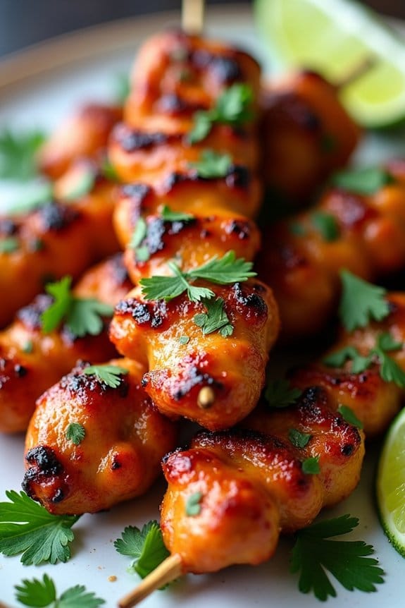 spicy sriracha lime chicken skewers