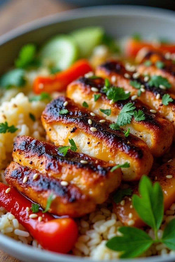 teriyaki chicken fajita bowl