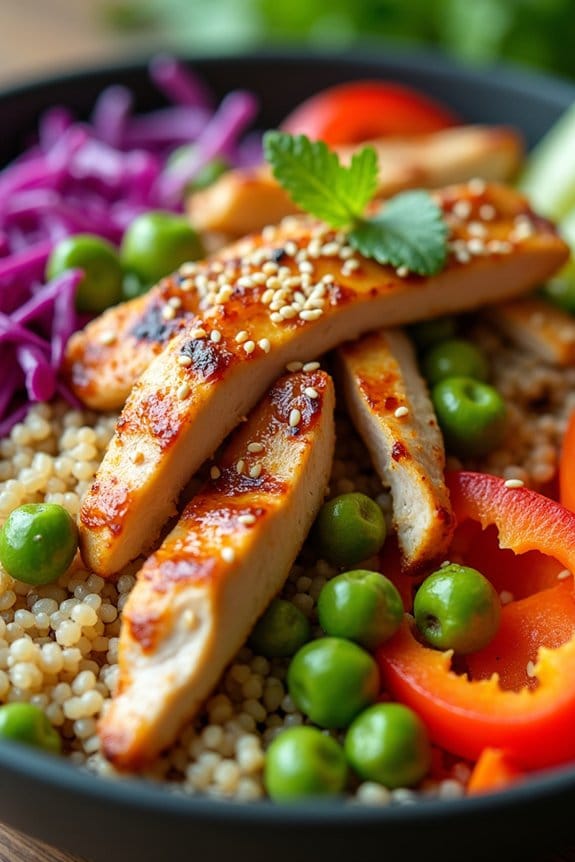 teriyaki chicken quinoa bowl