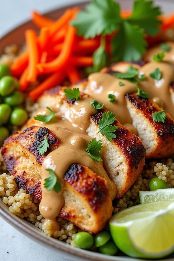 thai peanut chicken bowl