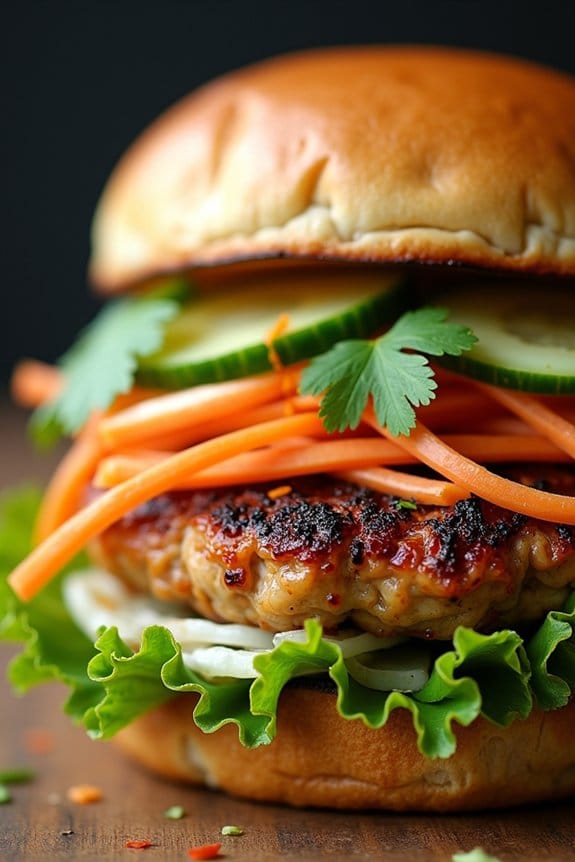 thai peanut chicken burger delight