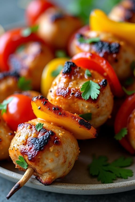 thai peanut chicken kabobs