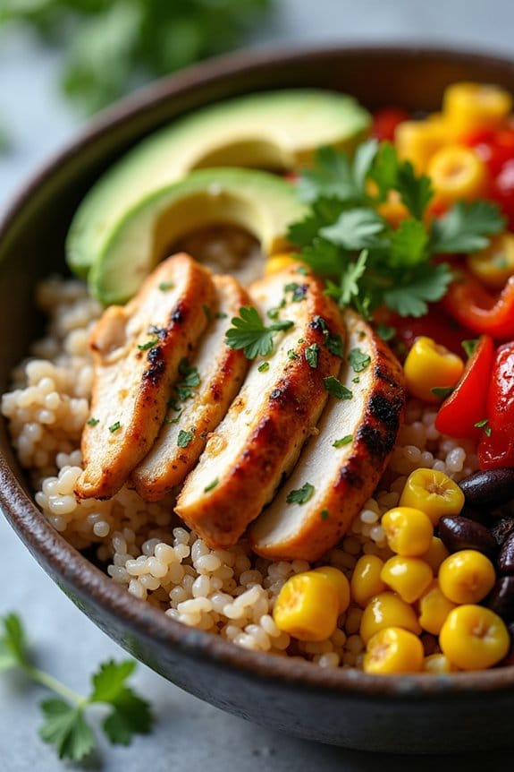 vibrant grilled chicken bowl