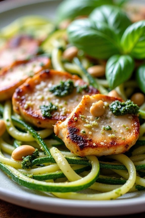 zucchini noodle pesto chicken
