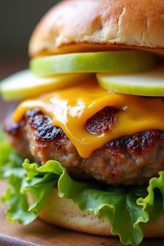 apple cheddar pork burger delight
