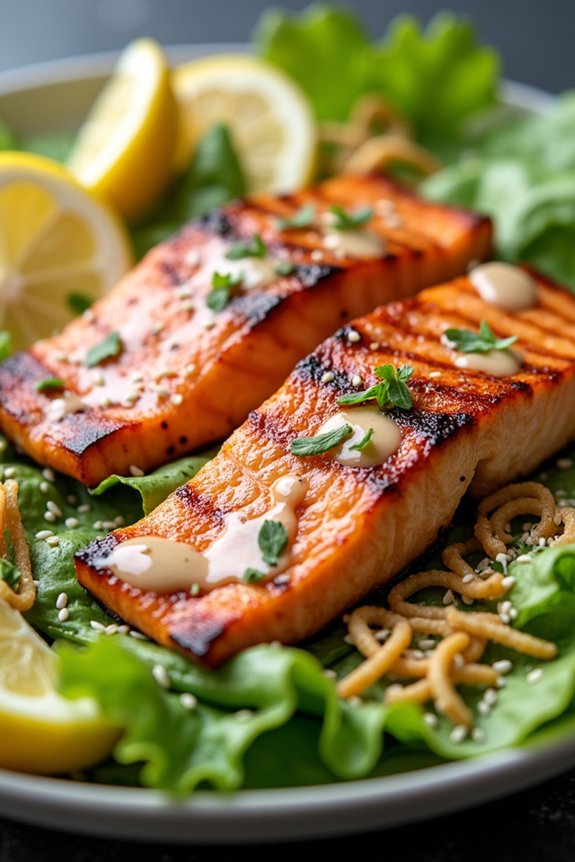 asian grilled salmon caesar