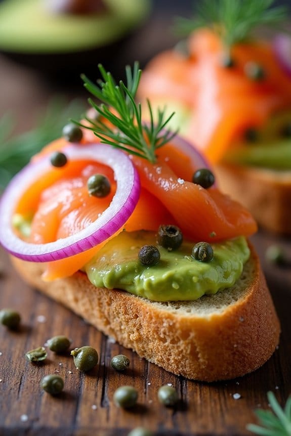 avocado salmon baguette delight