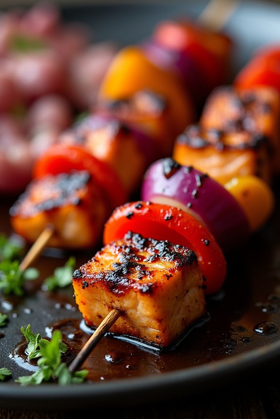 balsamic glazed salmon skewers