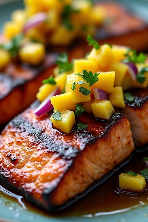 balsamic glazed salmon with mango salsa