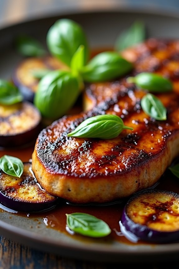 balsamic pork and eggplant