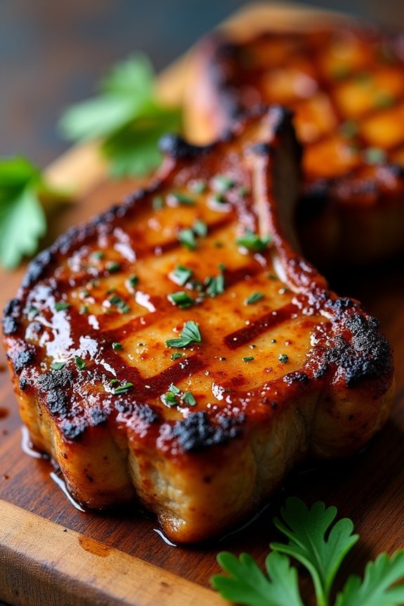 bourbon marinated grilled chops