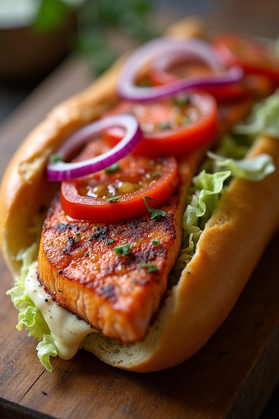 cajun grilled salmon sandwich