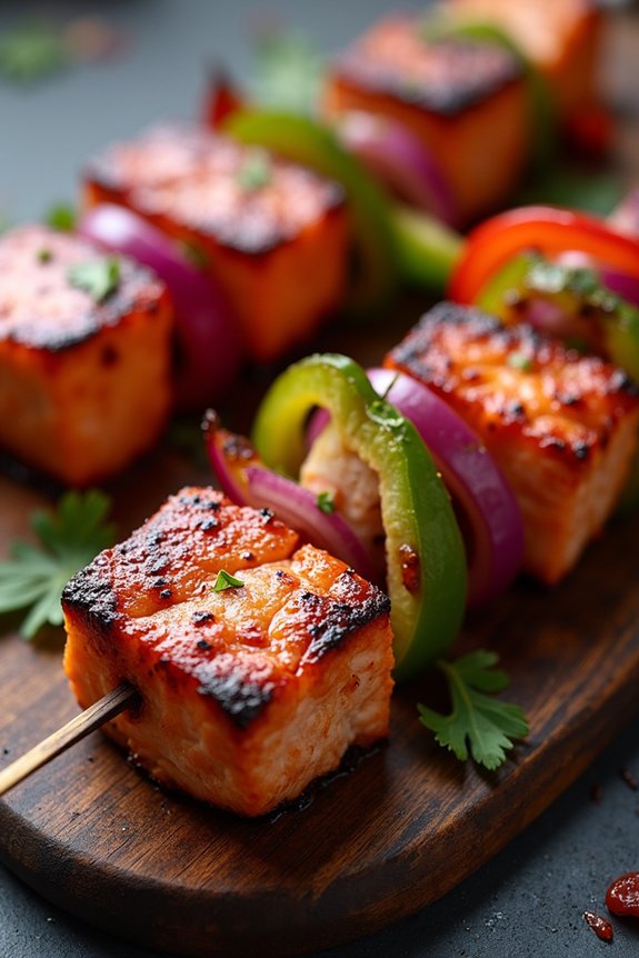 cajun grilled salmon skewers