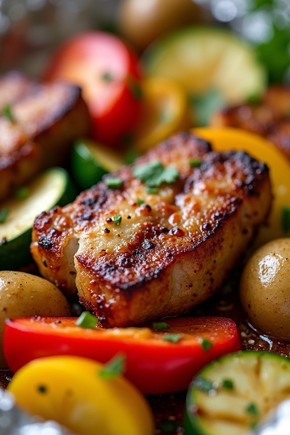 cajun pork vegetable foil packs