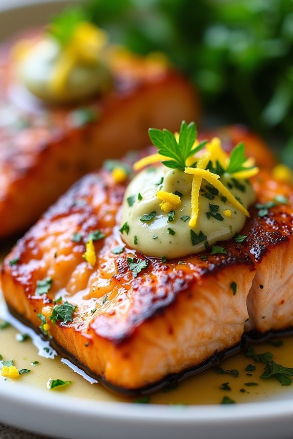 cajun salmon with garlic butter