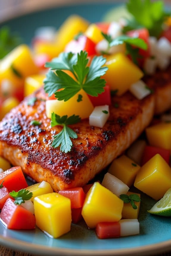 cajun salmon with mango salsa