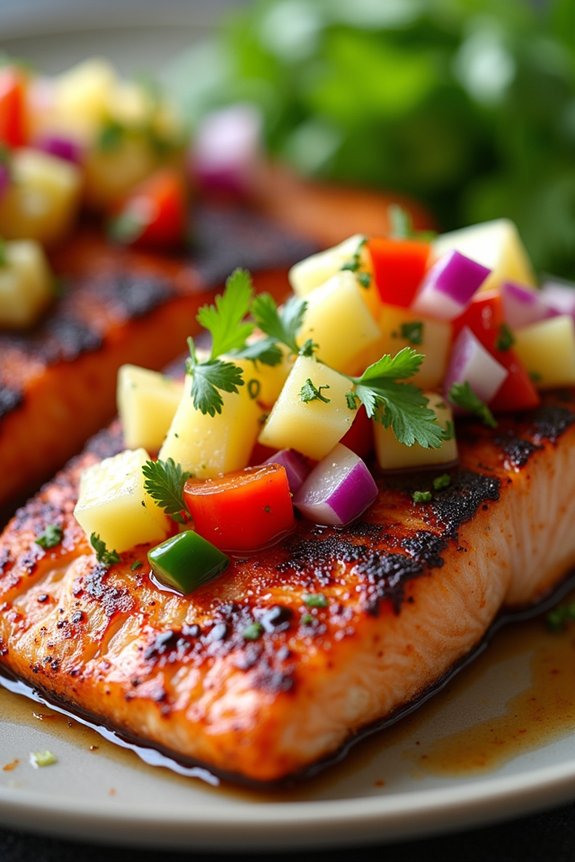 cajun salmon with pineapple salsa